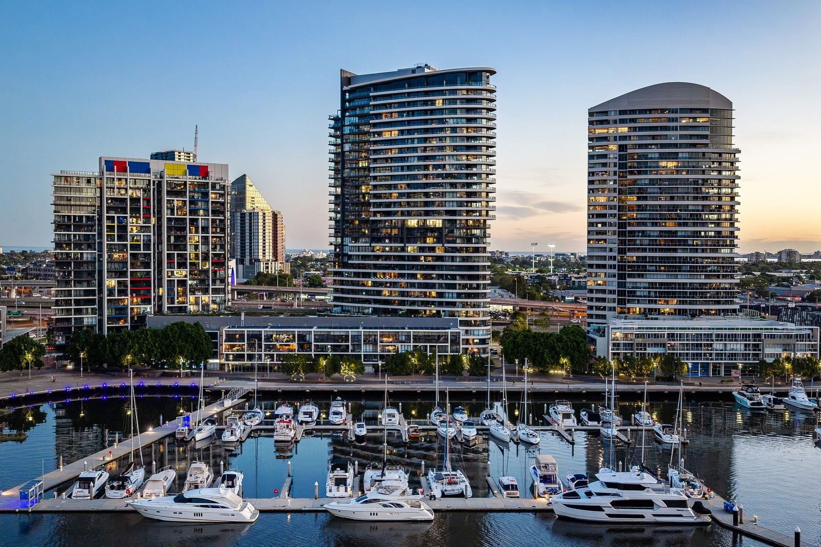 70 Lorimer Street, Tower 3 at Yarras Edge, Docklands, seen from the air